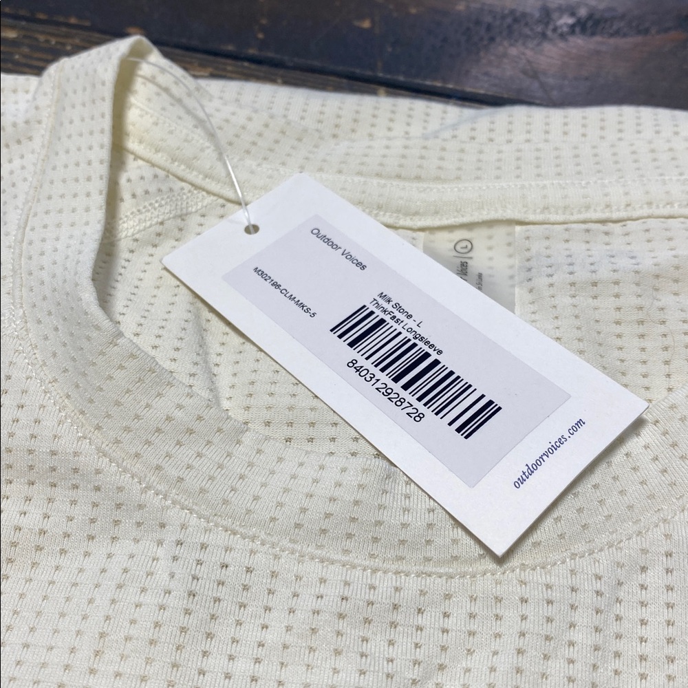 Outdoor Voices Milk Stone ThinkFast Longsleeve - L - Picture 7 of 7